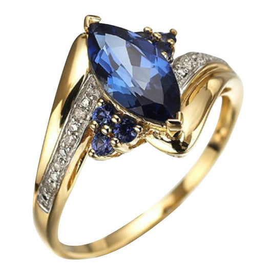 Women's Fashion Sapphire Plated 18K Gold Ring