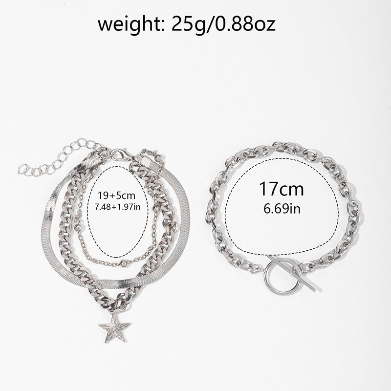 Ladies Alloy Star Bracelet Set