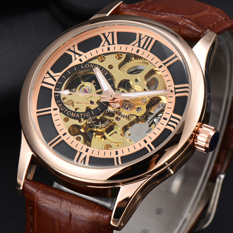 Men's Mechanical Watch Roman Scale Waterproof Fashion Business