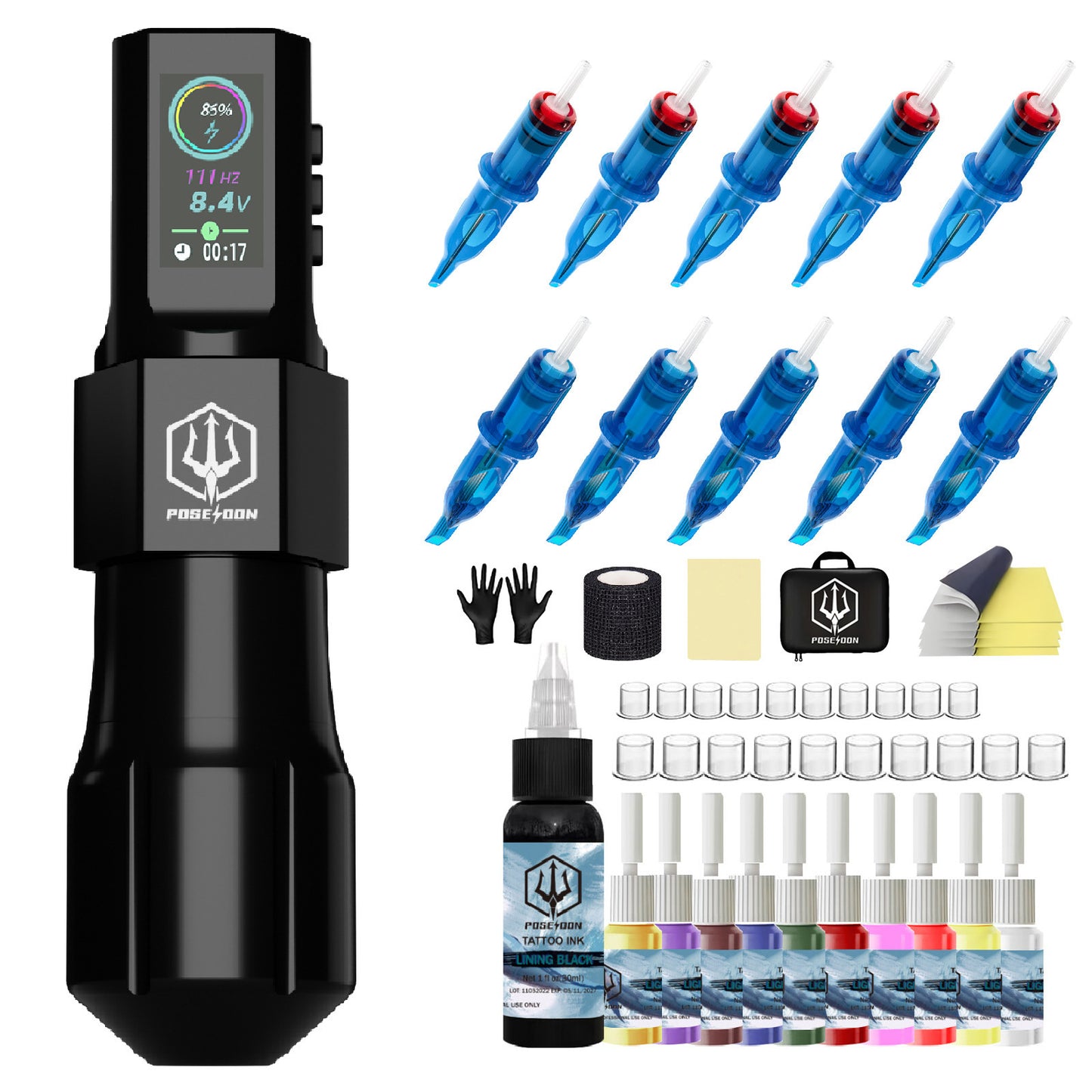 Portable Charging Poseidon Tattoo Pen Set