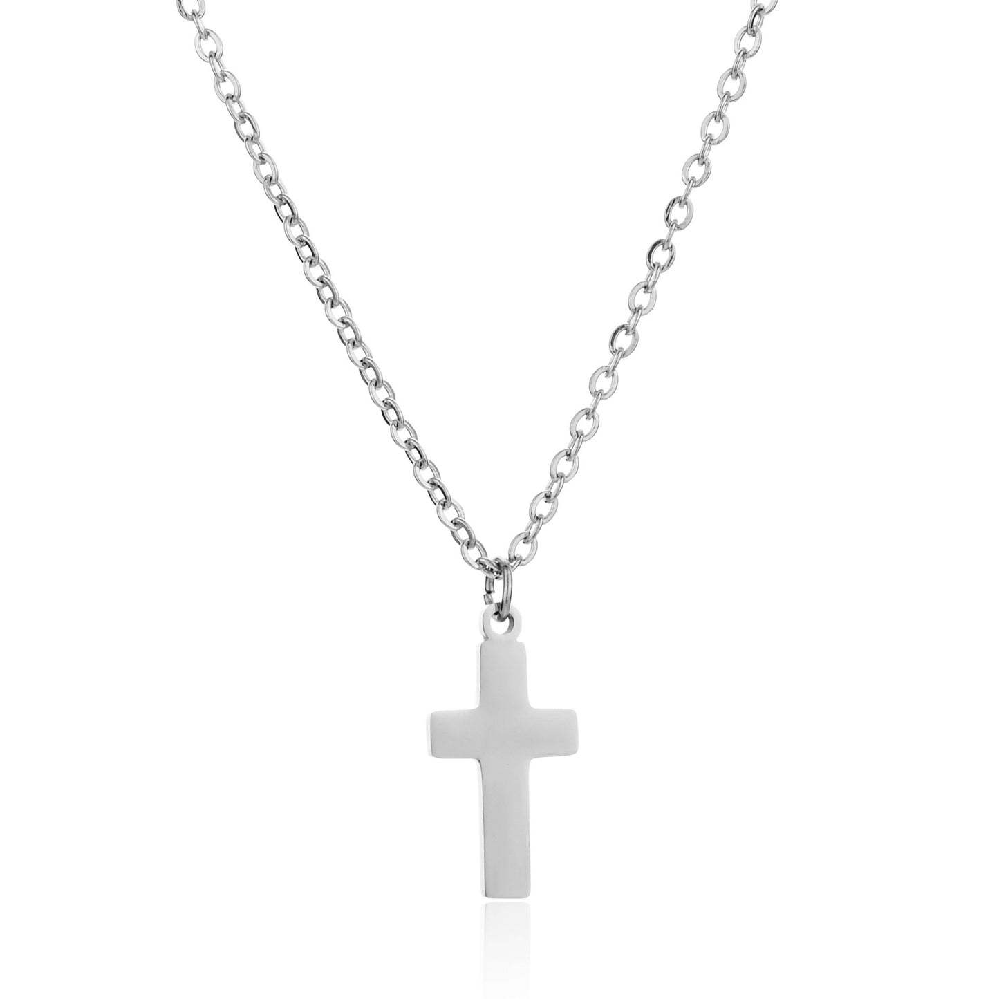 18K Plated Collarbone Chain With Stainless Steel Cross Necklace