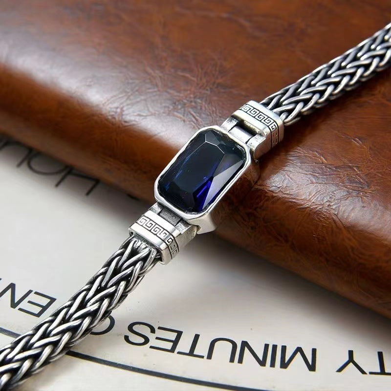 Vintage Men's Tibetan Silver Woven Bracelet