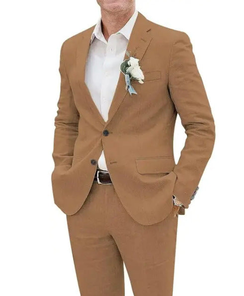 Fashion Casual Men's Suit Linen Slim Fit