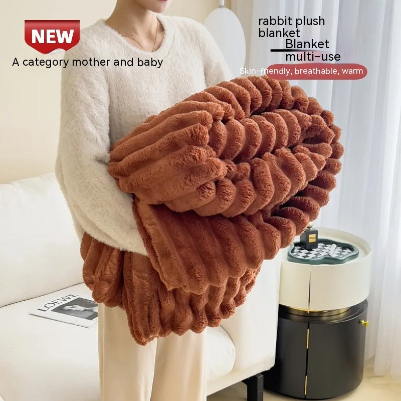 *****SUPER SOFT RABBIT Plush Blanket!  Warm Double-sided.  Many bed sizes; can be used as a Throw for Couch.  MANY COLORS!