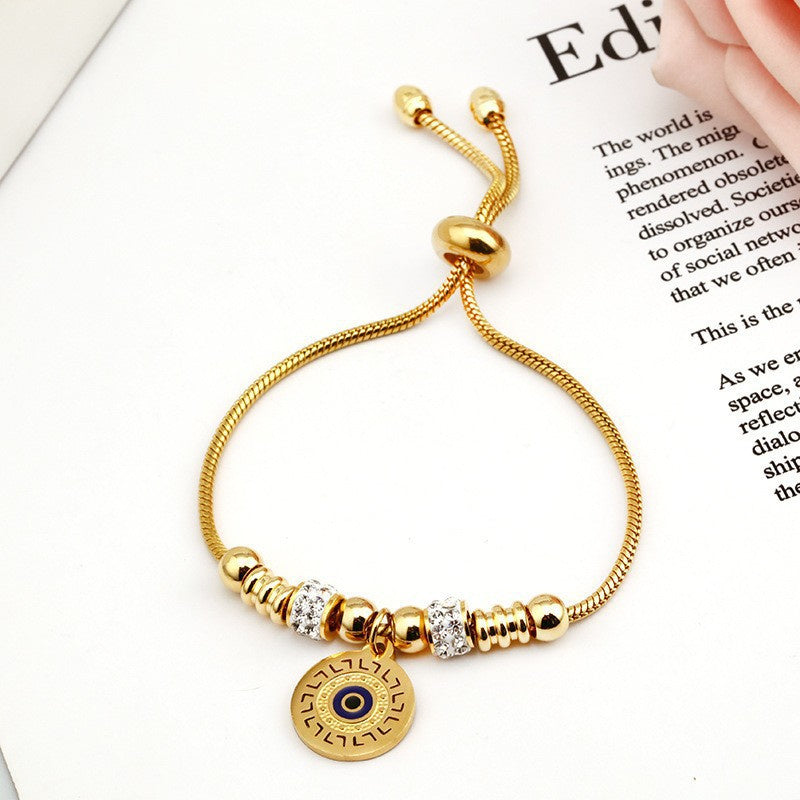 Fashion Adjustable Pull Out Blue Eye Bracelet