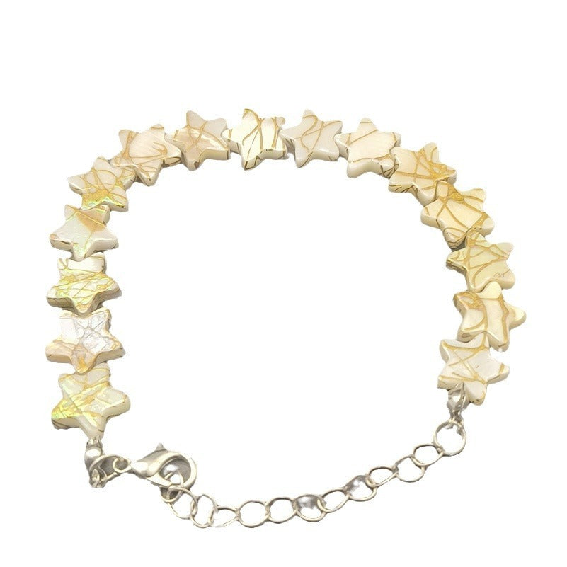 Exquisite Natural Shell Five-pointed Star Hand-woven Beads Bracelet