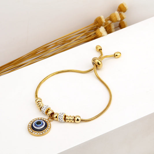 Fashion Adjustable Pull Out Blue Eye Bracelet