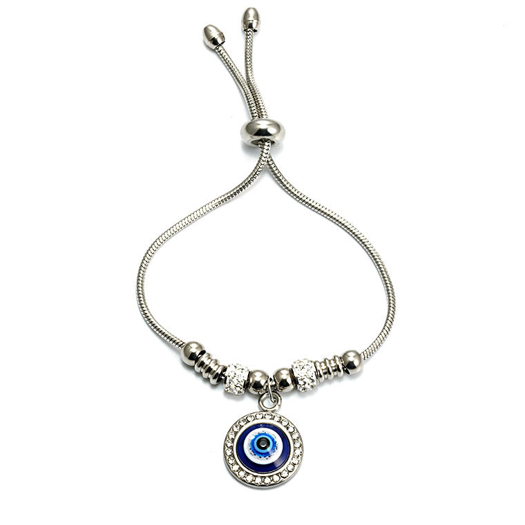 Fashion Adjustable Pull Out Blue Eye Bracelet