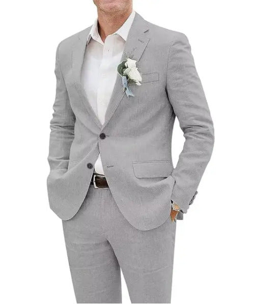 Fashion Casual Men's Suit Linen Slim Fit