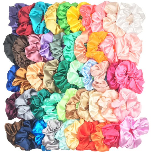 25/10//6Pcs Satin Scrunchies Girls Elastic Hair Band Ponytail Holder Ties Rubber Bands Fashion Women Accessories Solid Scrunchy