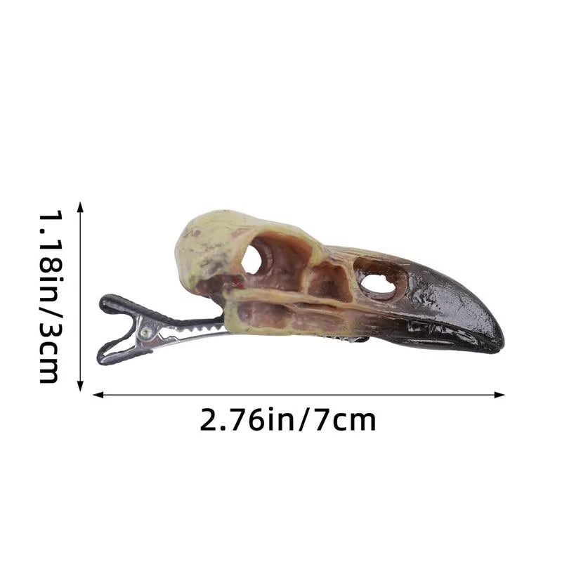 Animal Skull Hair Clips Spooky Resin Barrette for Hair Styling Cosplay Halloween Hairpiece for Women Hairstyle Decorative