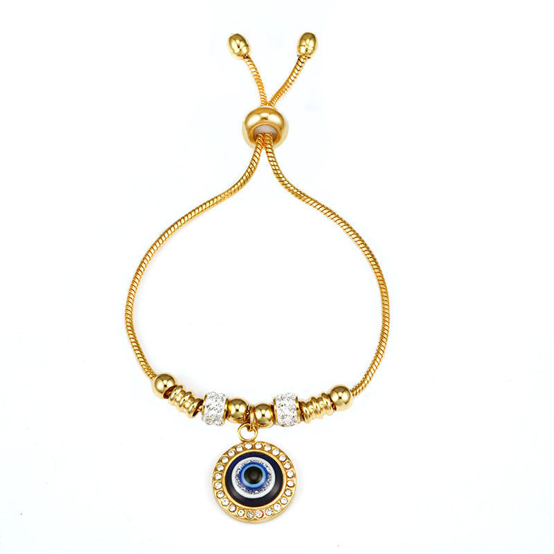 Fashion Adjustable Pull Out Blue Eye Bracelet