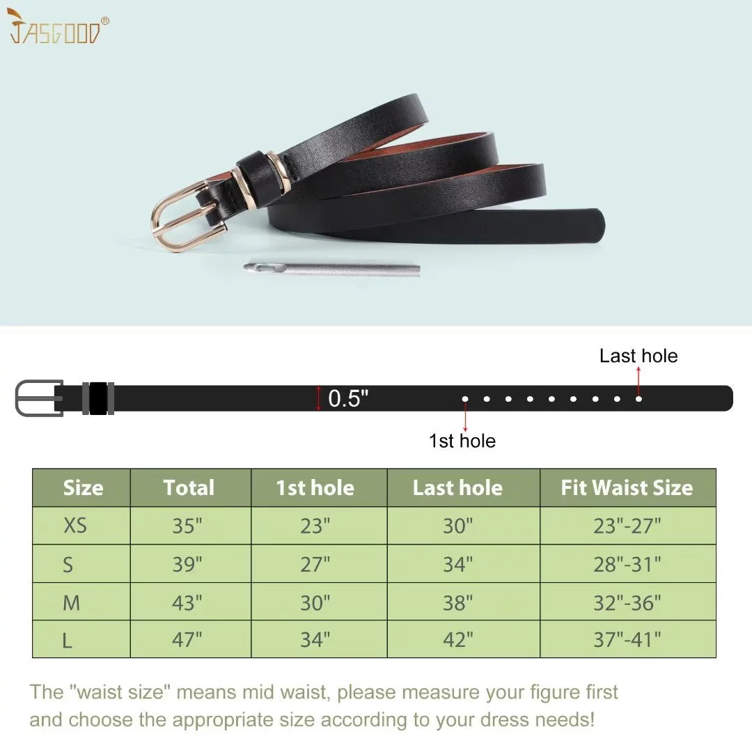 4Packs  Women'S Skinny Leather Belt Thin Waist Belts for Pants Jeans Dresses